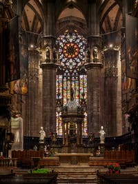 Inside the nef of the Duomo of Milan