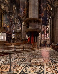 Inside the nef of the Duomo of Milan