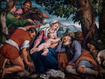 Jacopo Bassano, The Rest on the Flight into Egypt, Ambrosiana Gallery Pinacoteca Library in Milan in Italy
