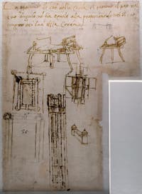 Leonardo da Vinci, Studies for Romorantin Castle with a city map, Codex Atlanticus, at Ambrosiana Gallery in Milan in Italy