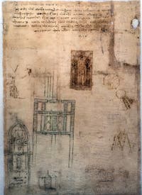 Leonardo da Vinci, Urban Plan for Romorantin, Codex Atlanticus, at Ambrosiana Gallery in Milan in Italy