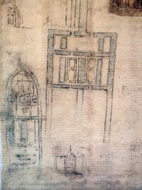 Leonardo da Vinci, Urban Plan for Romorantin, Codex Atlanticus, at Ambrosiana Gallery in Milan in Italy