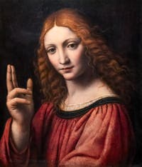 Bernardino Luini, Christ Blessing - The Redeemer, at the Ambrosiana Gallery Pinacoteca in Milan in Italy