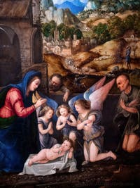 Martino Piazza, Adoration of Child Jesus, at the Ambrosiana Gallery Pinacoteca in Milan Italy