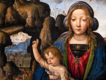Pinturicchio, Madonna and Child with a Worshipper, Ambrosiana Gallery Pinacoteca Library in Milan in Italy