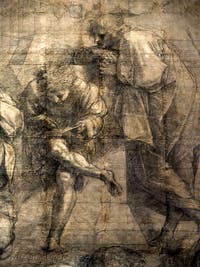 Raphael, Preparatory Cartoon of the Vatican School of Athens, at Ambrosiana Gallery Pinacoteca in Milan in Italy