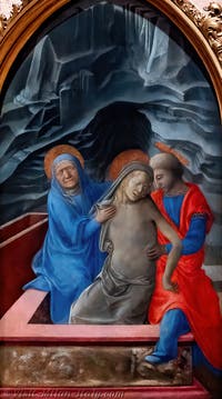 Filippo Lippi, The Pietà- Imago Pietatis or Man of Sorrows or Christ of Pity, Poldi Pezzoli Museum in Milan in Italy