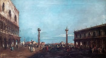 Francesco Guardi, View of San Marco Piazzetta and San Giorgio Maggiore Island in Venice, Poldi Pezzoli Museum in Milan in Italy
