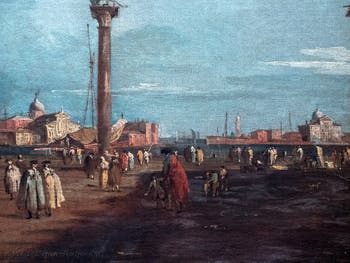 Francesco Guardi, View of San Marco Piazzetta and San Giorgio Maggiore Island in Venice, Poldi Pezzoli Museum in Milan in Italy