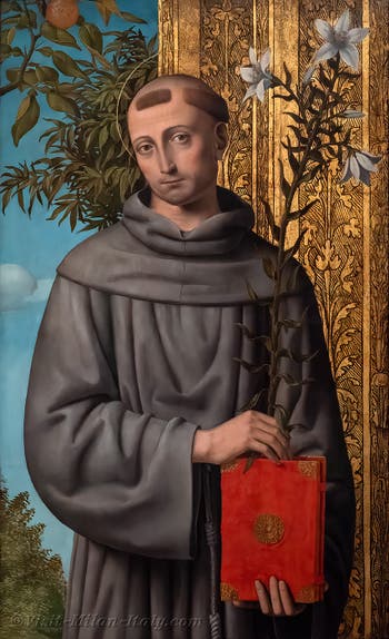 Bernardino Luini, Saint Anthony of Padua, Poldi Pezzoli Museum in Milan in Italy