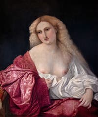 Jacopo Palma Vecchio, Portrait of a Woman Called the Courtesan, Poldi Pezzoli Museum in Milan in Italy
