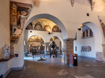 Frescoes from the church of San Giovanni in Conca in Castello Sforzesco Museum in Milan in Italy